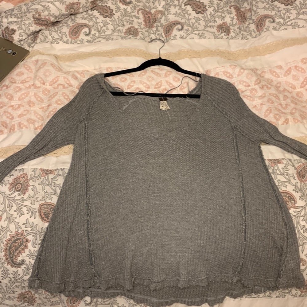 Free People Waffle Knit Pullover